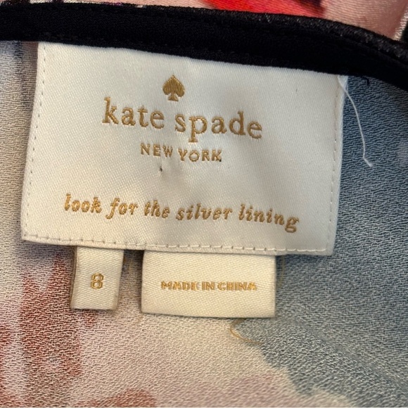 Kate Spade cordette long-sleeved watercolour floral black shift dress in size 8 - Picture 9 of 11